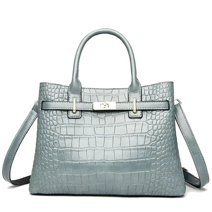 HÉBÉ - Grand Sac à Main Croco avec Bandoulière