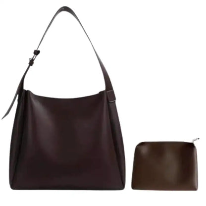 MELPOMENE - Sac à Main Epaule Grande Capacité en Cuir avec Pochette